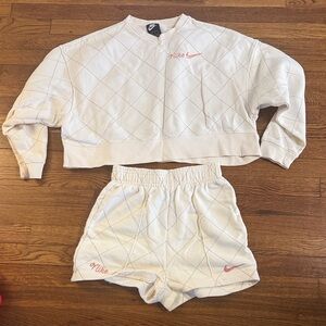 Nike Off-White Quilted Short Set